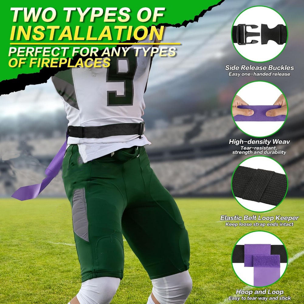 YQ-14PCS set Flag Football Belts, Player Flag Football Set with 14 Flags for Youth and Adults Training Equipment