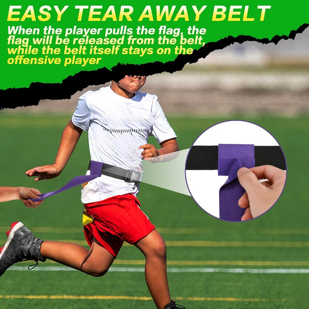 YQ-14PCS set Flag Football Belts, Player Flag Football Set with 14 Flags for Youth and Adults Training Equipment