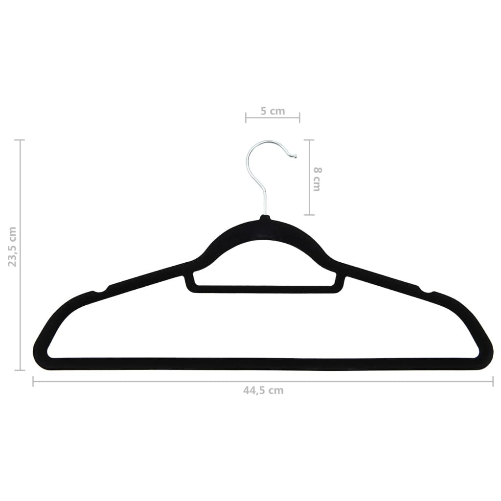 Hanger Set of 20 Black ABC plastic, zinc alloy, velvet Medium