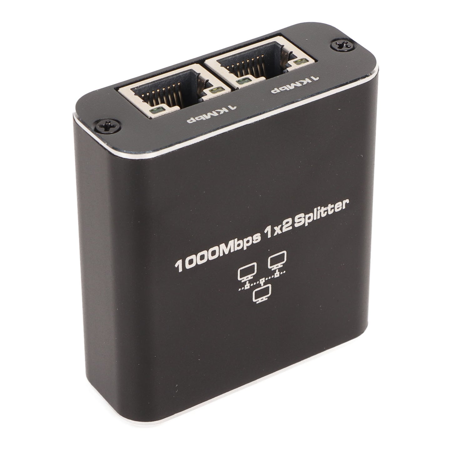 Ethernet Splitter RJ45 Network Port 1 to 2 Port Aluminum Alloy Gigabit Network Switch 1000Mbps