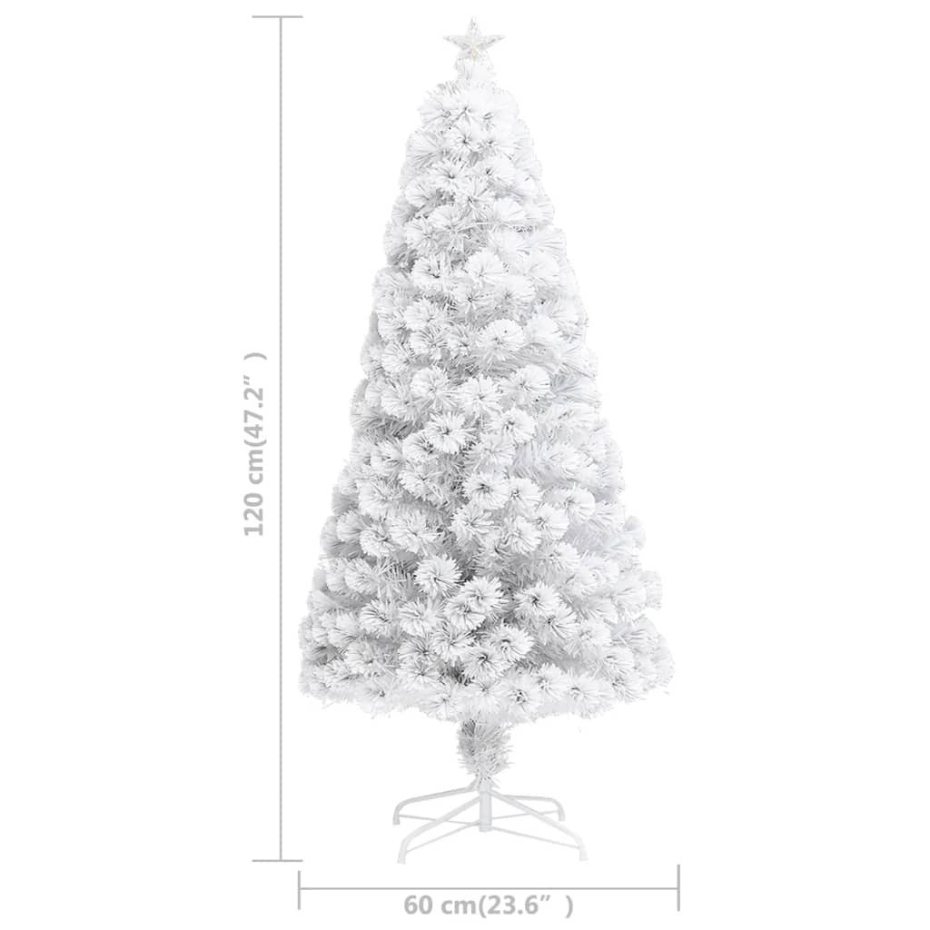 Artificial Christmas Tree White Fiber optic, PVC, Steel 4 ft