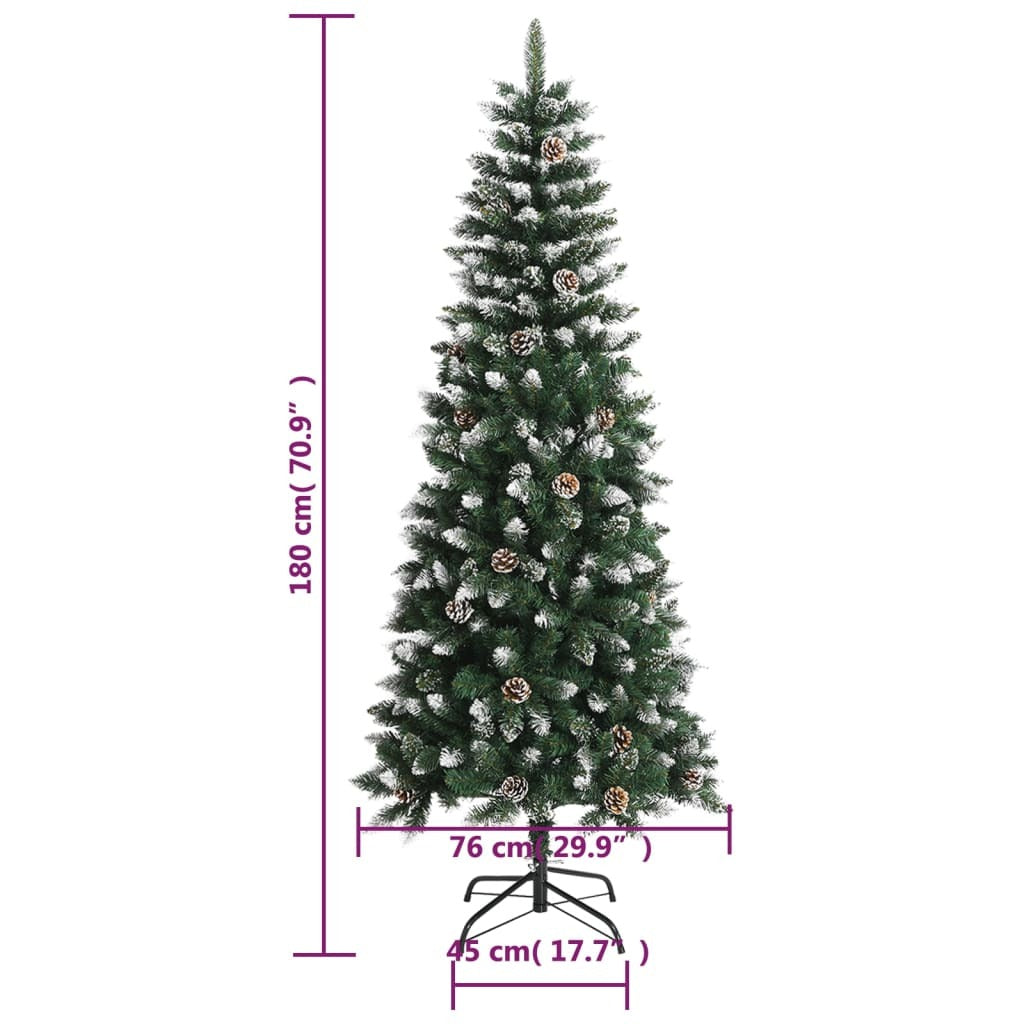 Christmas Tree Green and white PVC and steel 6 ft