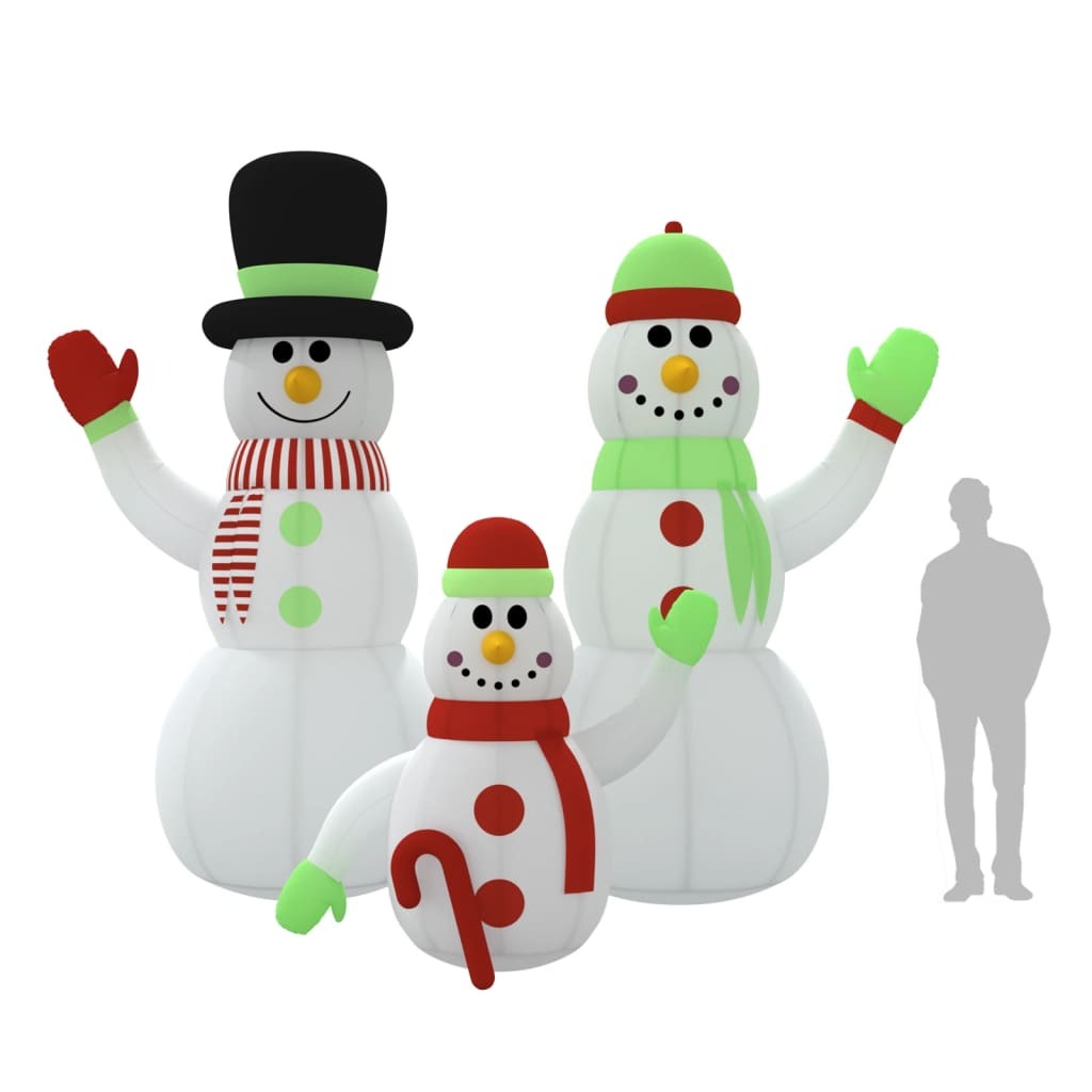 Inflatable Snowman Family Multicolour