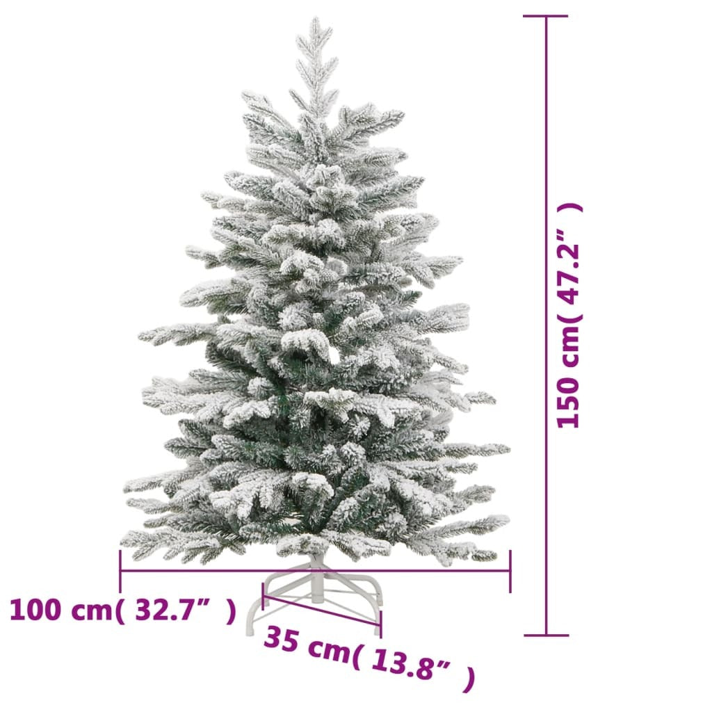 Artificial Hinged Christmas Tree Green and white PVC, PE, Iron