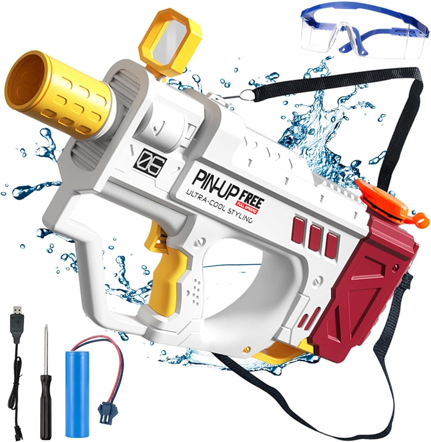 Lectric Water Gun For Adults Kids, Motorized Squirt Guns With Rechargeable Battery 800cc High Capacity, Long Distance Automatic Water Guns Up To 32 FT Range,Water Blaster Beach Pool Toys