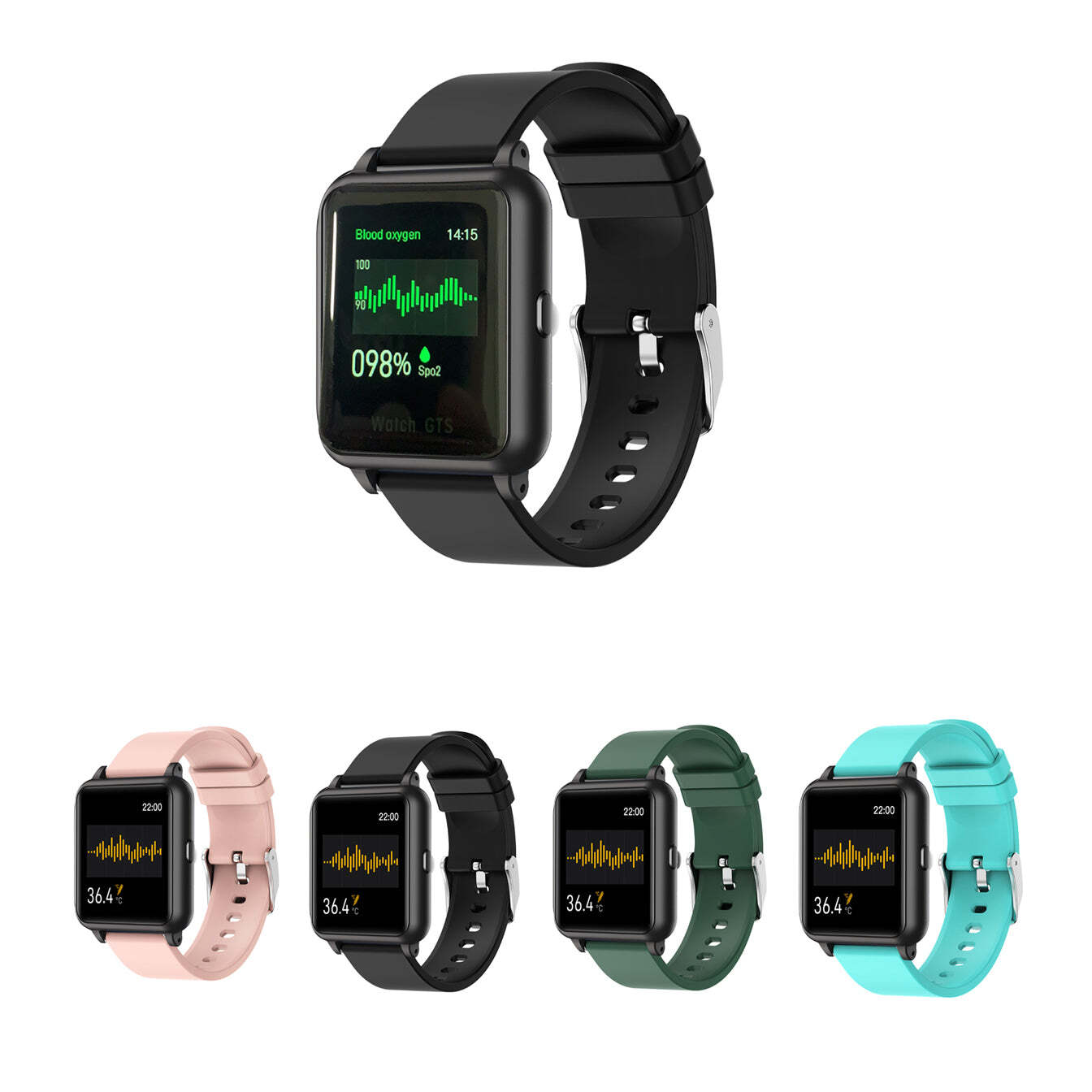 Color: BLUE - OXITEMP Smart Watch With Live Oximeter, Thermometer And Pulse Monitor With Activity Tracker