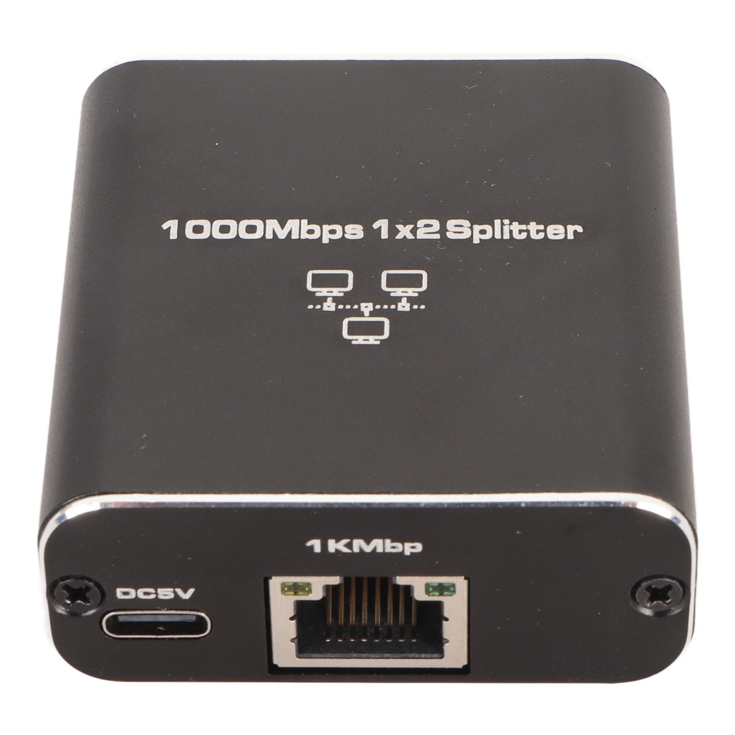 Ethernet Splitter RJ45 Network Port 1 to 2 Port Aluminum Alloy Gigabit Network Switch 1000Mbps