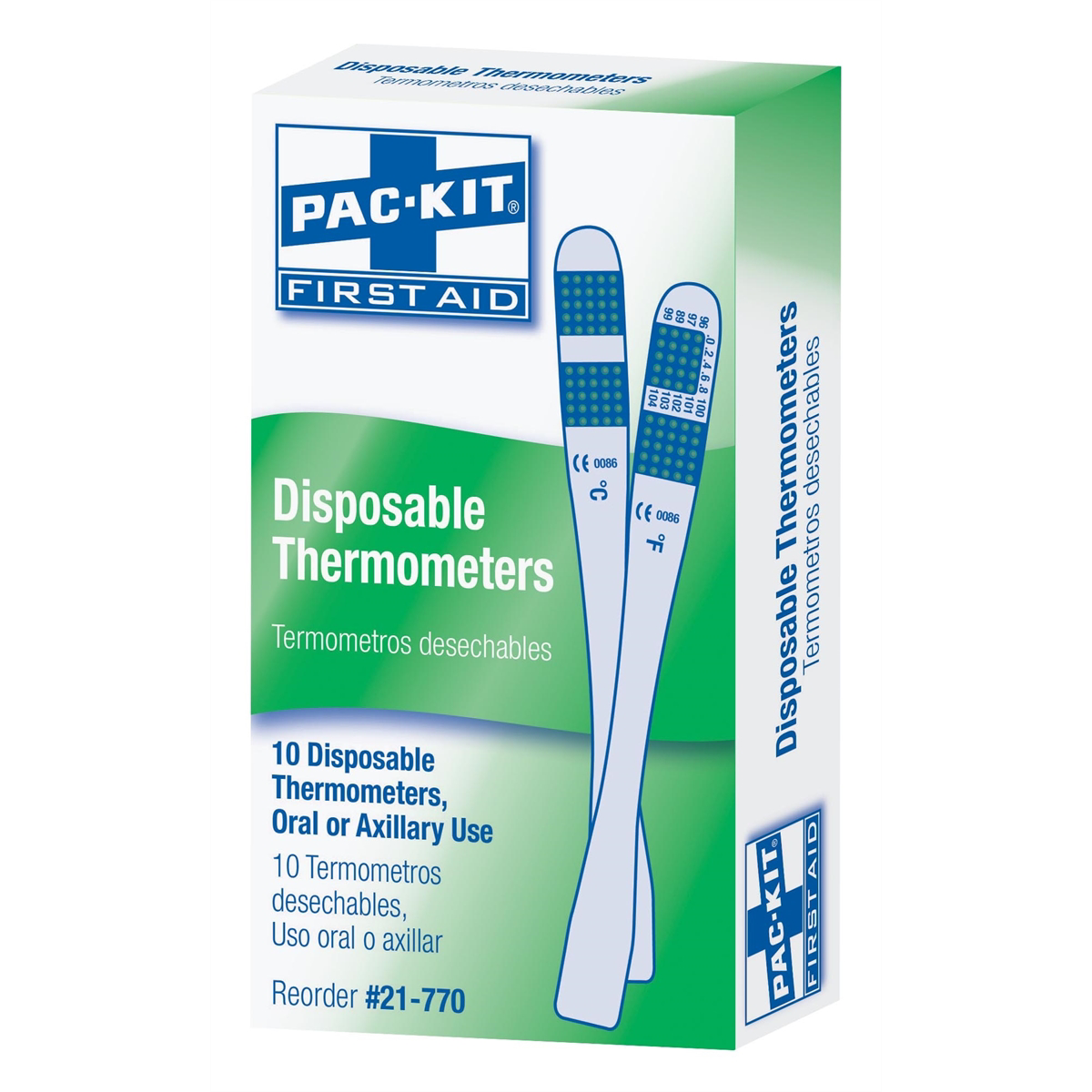 First Aid Only Disposable Thermometers 10/box