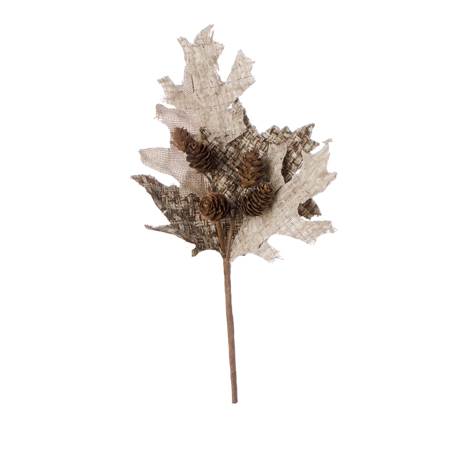 Fall Floral Artificial Fall Pick With Leaves and Pine Cones Natural With Brown 13 Inches