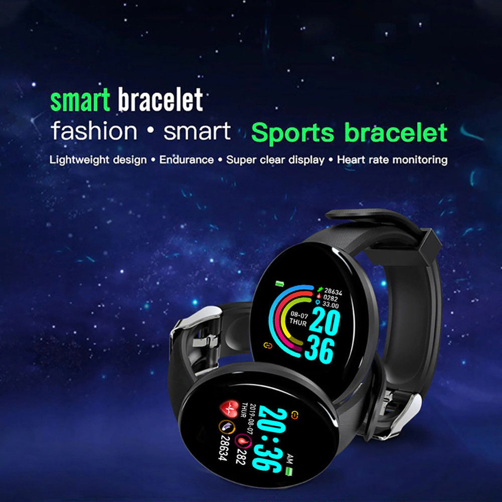 D18 1.44 Inch Sports Smart Watch Round Screen Smart Bracelet Heart Rate Blood Pressure Sleep Monitor red
