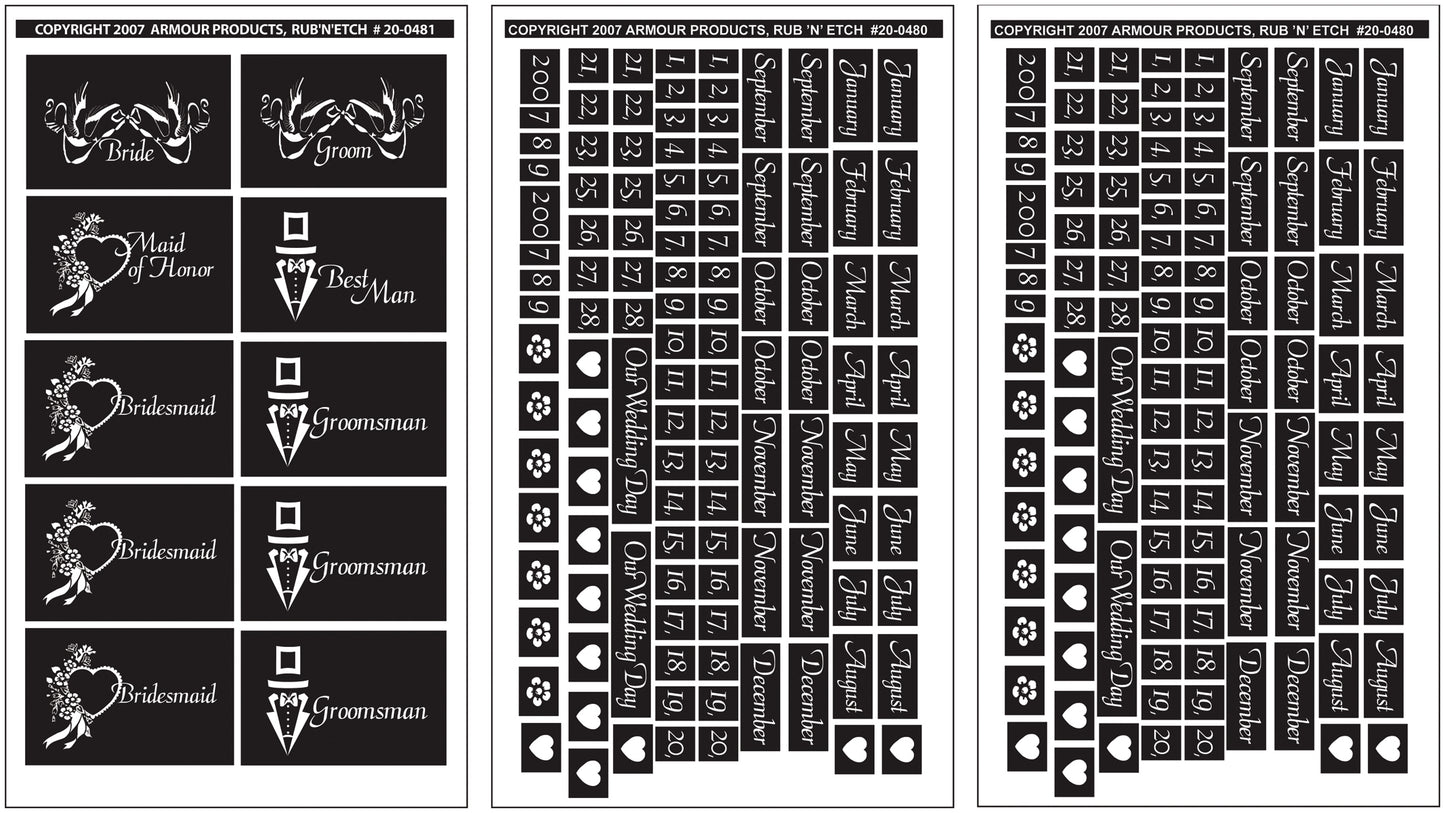 Armour Rub N Etch Designer Stencils 5 X 8 Weddg Moments