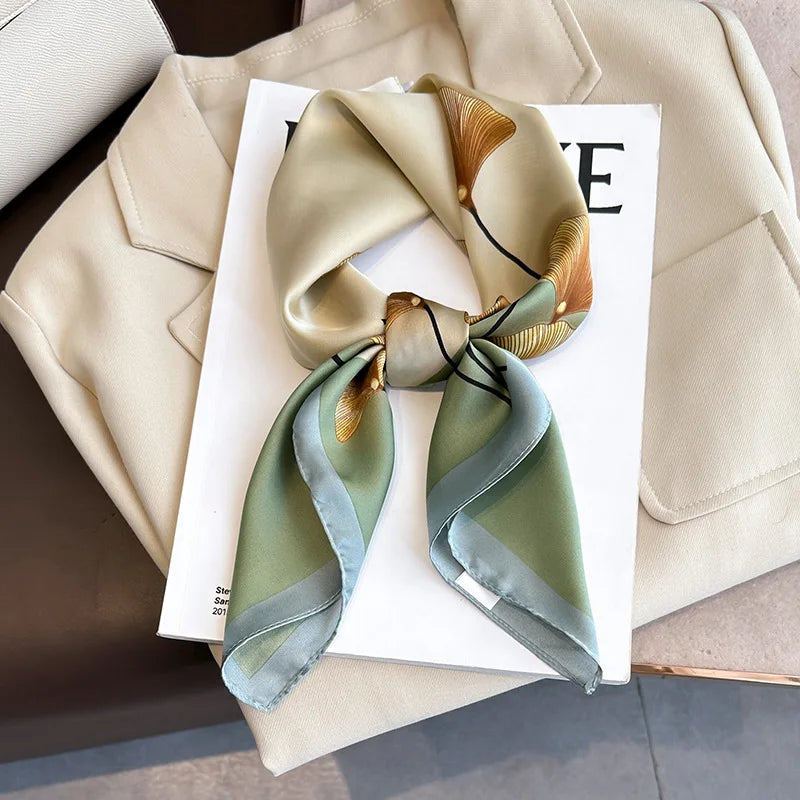 2025 New Fashion 70X70cmPrinted Women's Scarf Pashmina Silk Scarf Square Shawl Decorative Headband Neck Luxury Design Bandana - Color JNC506-03