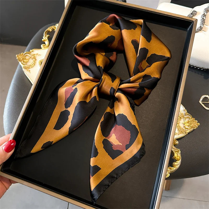 2025 New Fashion 70X70cmPrinted Women's Scarf Pashmina Silk Scarf Square Shawl Decorative Headband Neck Luxury Design Bandana - Color JNC690-01