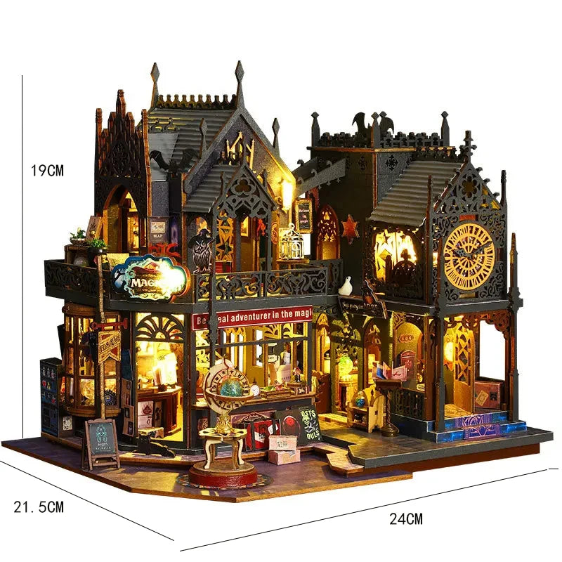 2014 New DIY Big Doll House Wooden Case Miniature Furniture Dollhouse Toys for Children Birthday Gifts - Color ES012