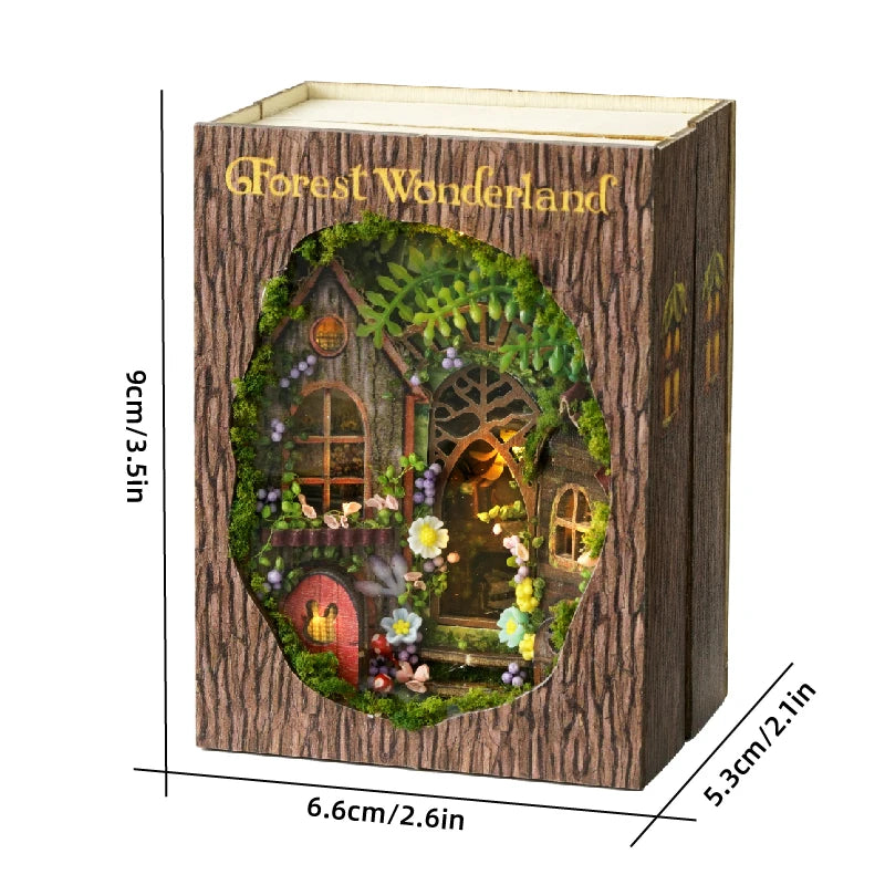 DIY Miniature Doll House 3D Puzzle Small House Assembly Building Model Kit Toys Home With Furniture Lighting Wooden Crafts Gifts - Color MINI-109 no cover