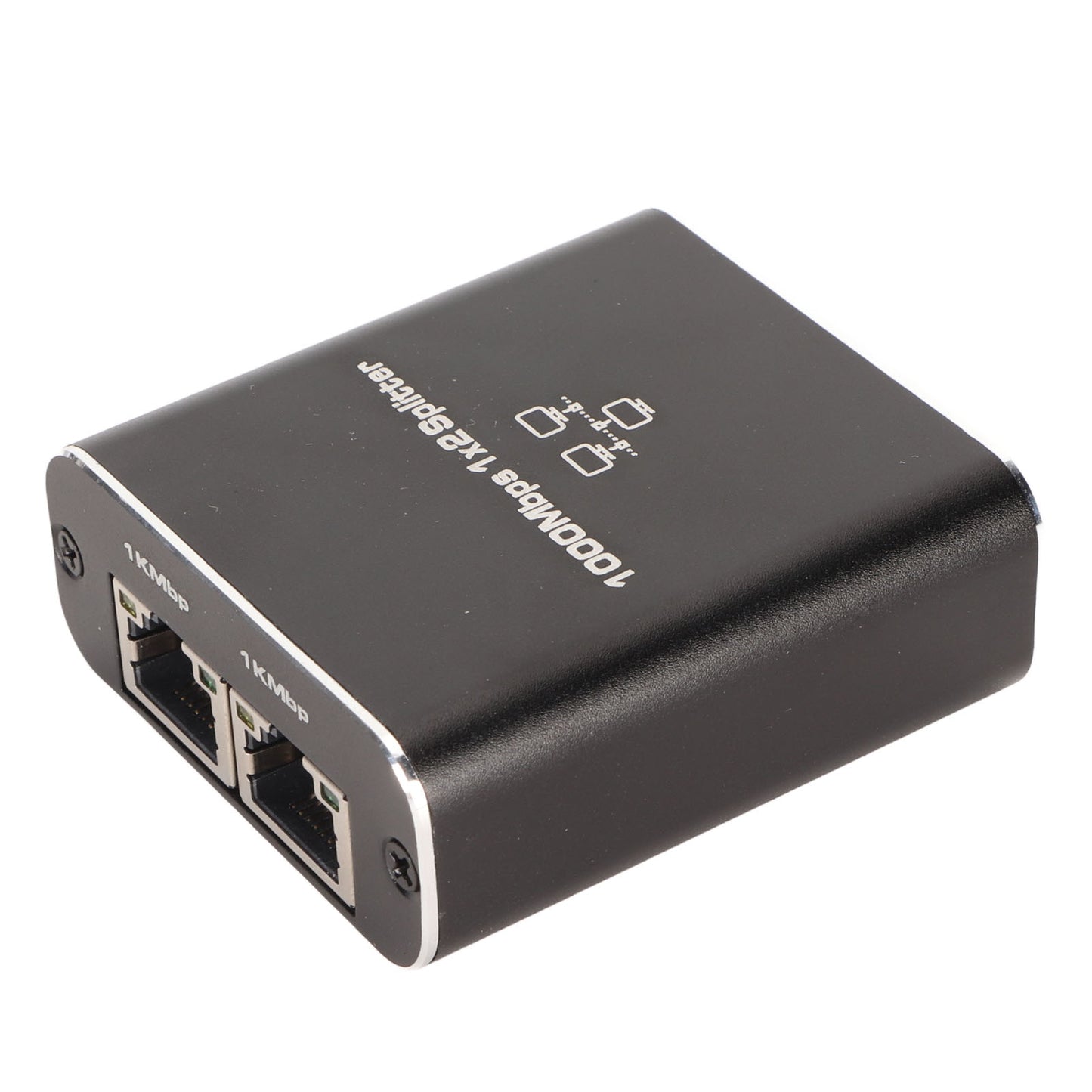 Ethernet Splitter RJ45 Network Port 1 to 2 Port Aluminum Alloy Gigabit Network Switch 1000Mbps