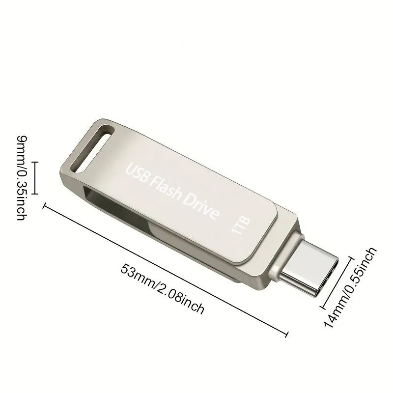 Hot selling 1TB compatible with Apple phone Typec dual interface metal rotating phone USB drive