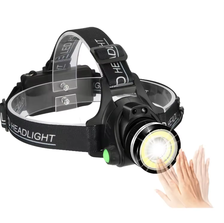 Rechargeable Headlamp,1500 Lumen High Bright Zoom LED Head Lamp,Large Battery-Powered Waterproof Headband Lamp with 4 Modes and Adjustable H