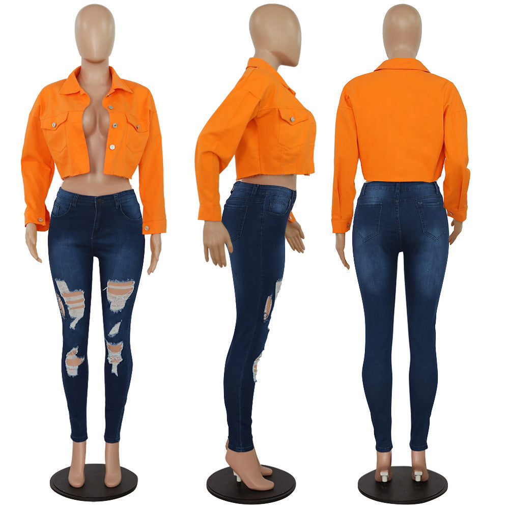 Jacket Women Streetwear Denim Jacket Women Outwear Bodycon Jeans Jackets Women Coat Casual Ladies Cropped Jackets