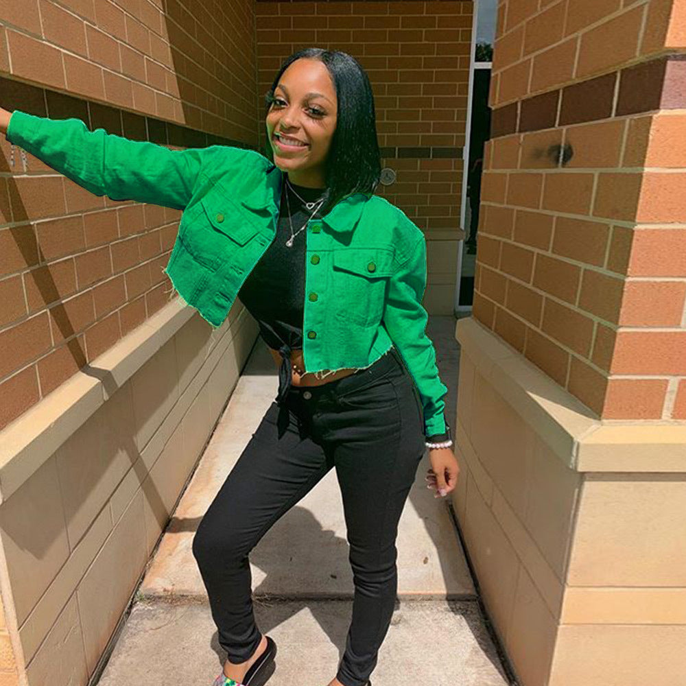 Jacket Women Streetwear Denim Jacket Women Outwear Bodycon Jeans Jackets Women Coat Casual Ladies Cropped Jackets