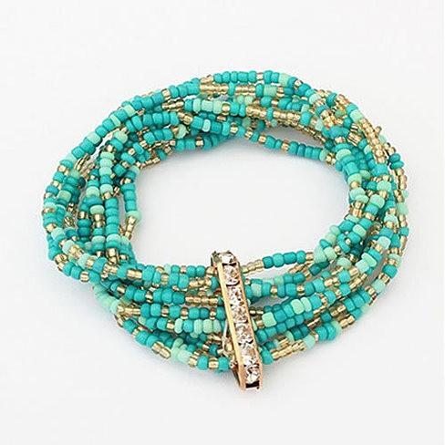 Color: Mint - Bohemian Bead Bracelet in Springy Colors