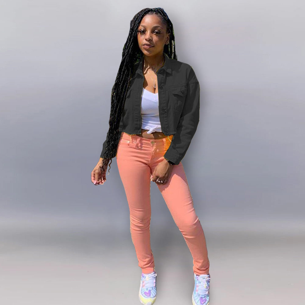 Jacket Women Streetwear Denim Jacket Women Outwear Bodycon Jeans Jackets Women Coat Casual Ladies Cropped Jackets