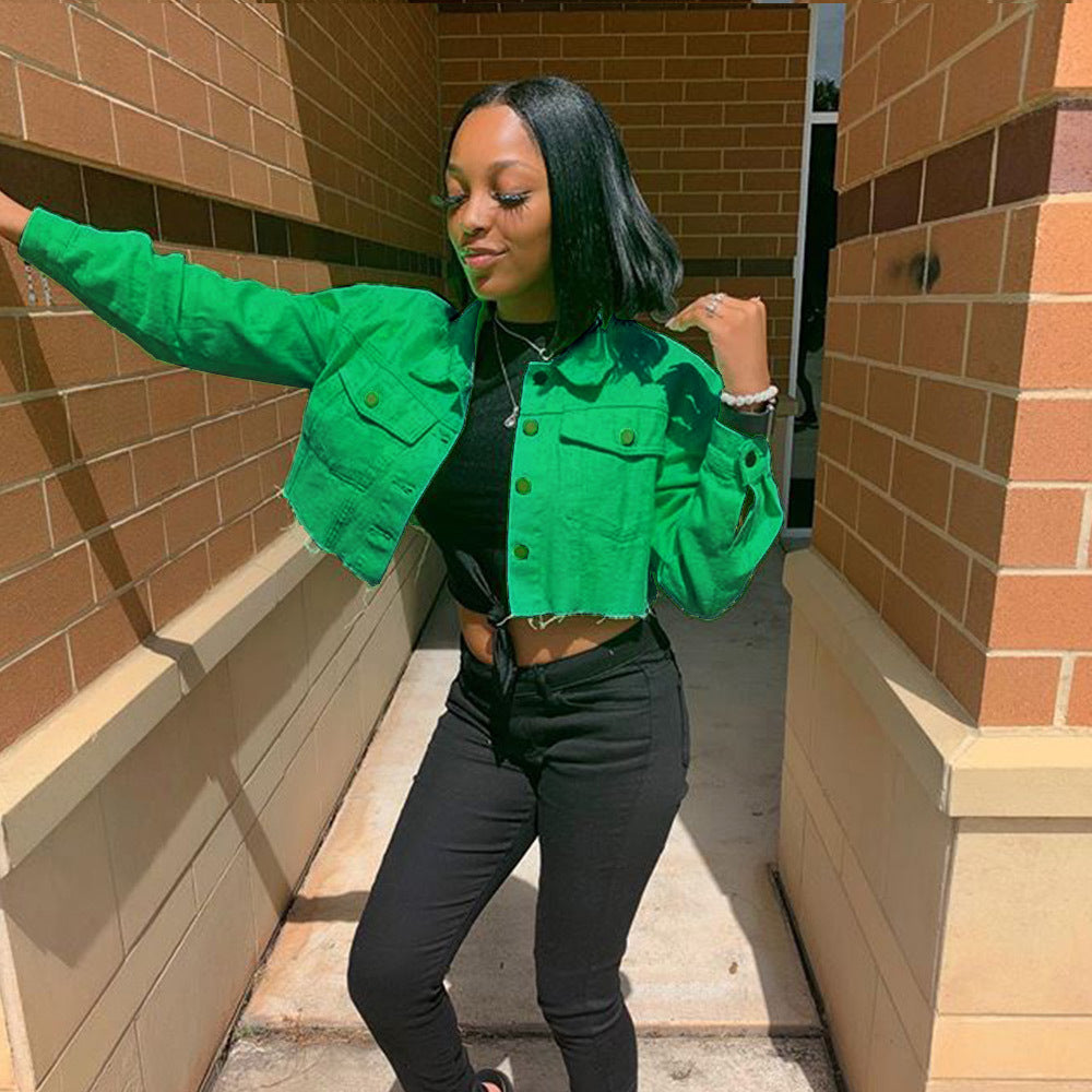 Jacket Women Streetwear Denim Jacket Women Outwear Bodycon Jeans Jackets Women Coat Casual Ladies Cropped Jackets