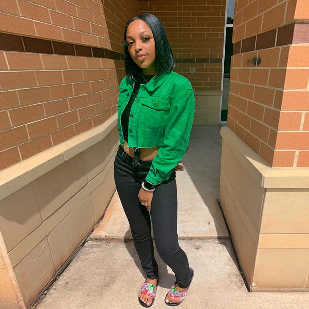 Jacket Women Streetwear Denim Jacket Women Outwear Bodycon Jeans Jackets Women Coat Casual Ladies Cropped Jackets