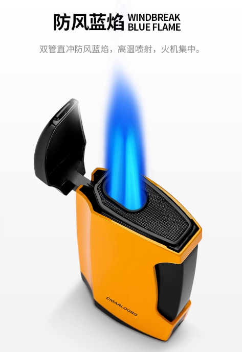 Cigar Torch Lighter with Punch Butane Refillable Lighters  Jet Flame Torch Strong Windproof Without Gas