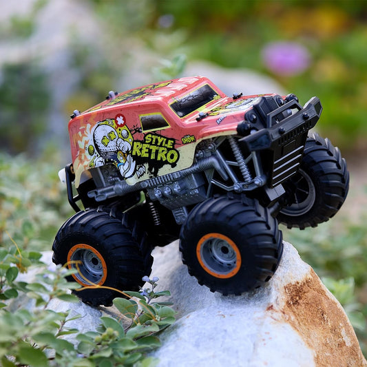 1 .14 All Terrain Off Road 2.4Ghz Remote Control Monster Trucks For Boys With LED Lights  Orange