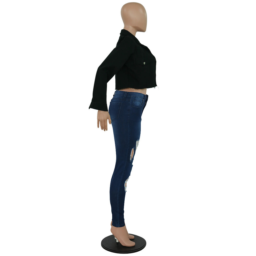 Jacket Women Streetwear Denim Jacket Women Outwear Bodycon Jeans Jackets Women Coat Casual Ladies Cropped Jackets