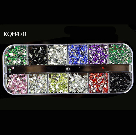 Specification: KQH470 color - Multi-size Nail Rhinestones 3D Crystal Nail Stones Gems Pearl DIY Nail Art Decorations