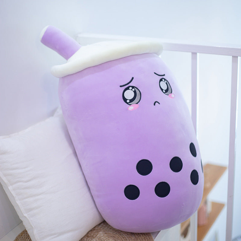 Cute Fruit Drink Plush Stuffed Soft Strawberry Milk Tea Plush Boba Tea Cup Toy Bubble Tea Pillow Cushion Kids Gift