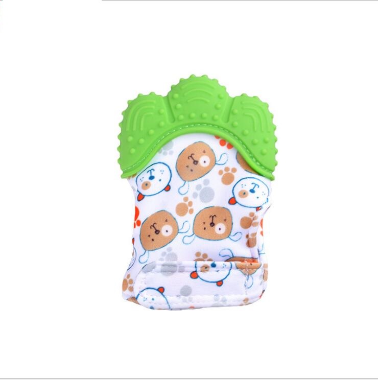 Baby teether baby anti-bite silicone molar gloves children's sound toys