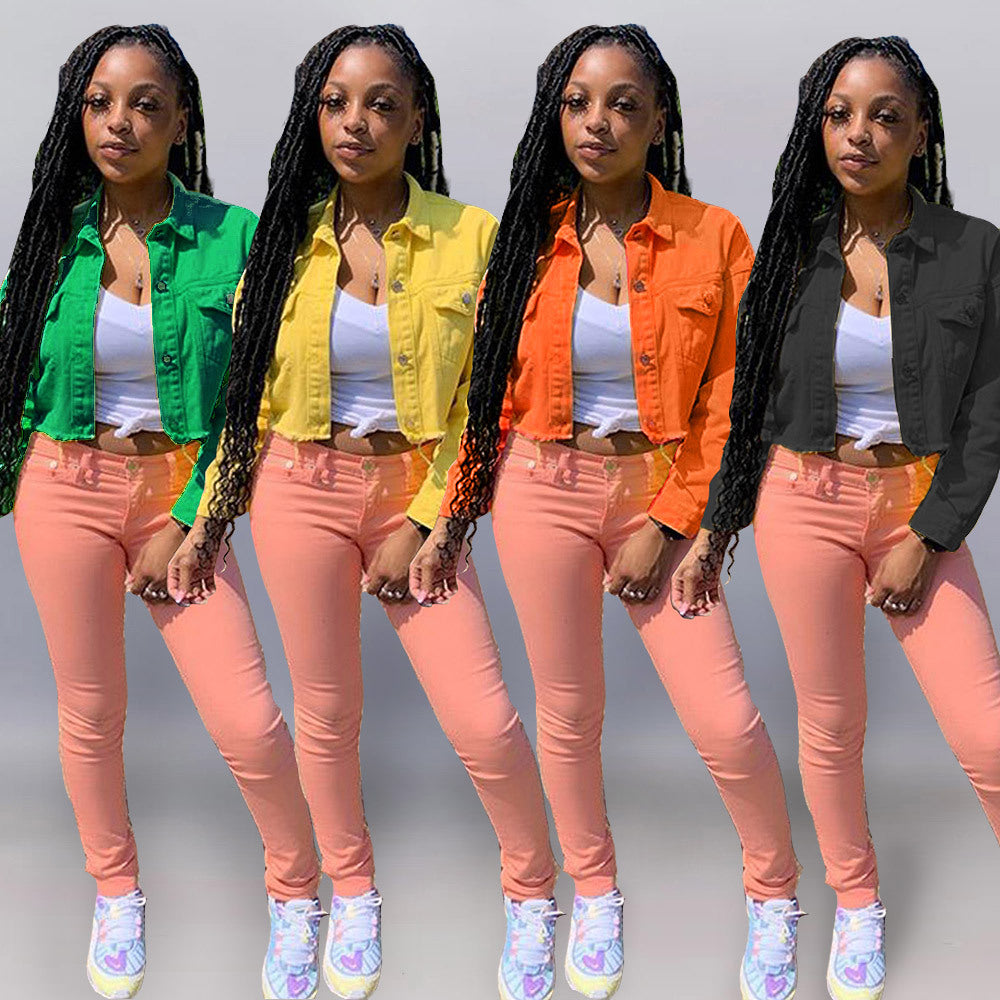 Jacket Women Streetwear Denim Jacket Women Outwear Bodycon Jeans Jackets Women Coat Casual Ladies Cropped Jackets