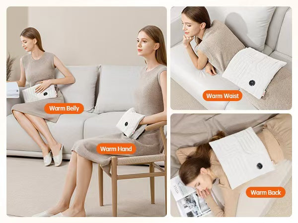 ( Beige-10000mAh)Rechargeable Hand Warmer, Foldable Hand Warmer Bag with Power Bank, 6 Heat Settings, Heated Hand Warmer, Quick Heating Pad,