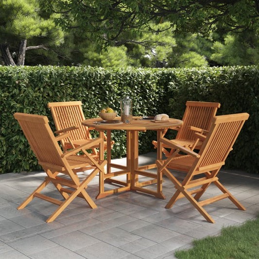 Outdoor Dining Set Natural teak Smooth-sanded teak hardwood