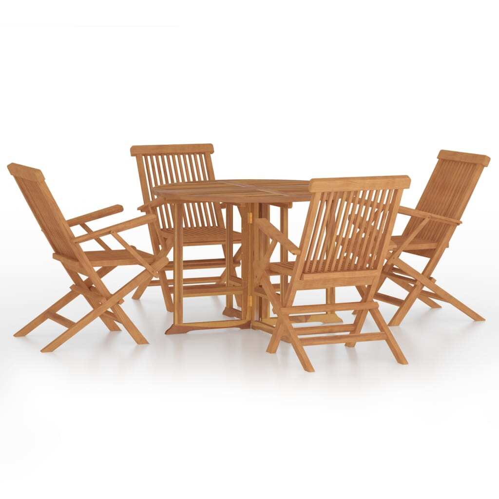 Outdoor Dining Set Natural teak Smooth-sanded teak hardwood