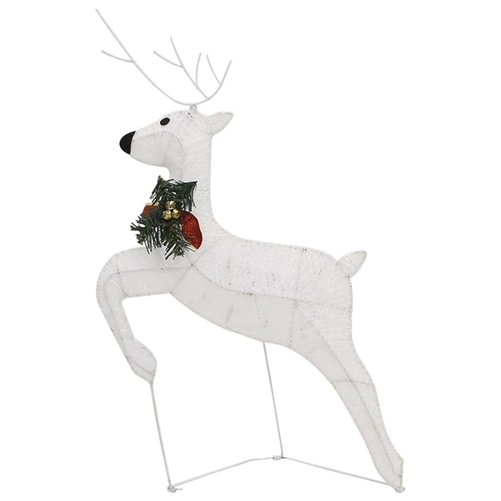 Christmas Reindeer Set of 4 White Mesh, metal Medium