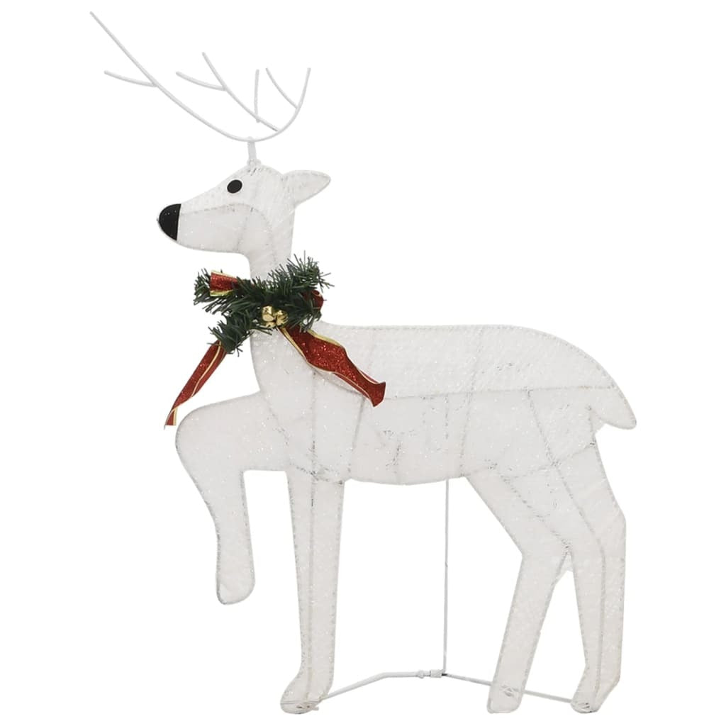 Christmas Reindeer Set of 4 White Mesh, metal Medium