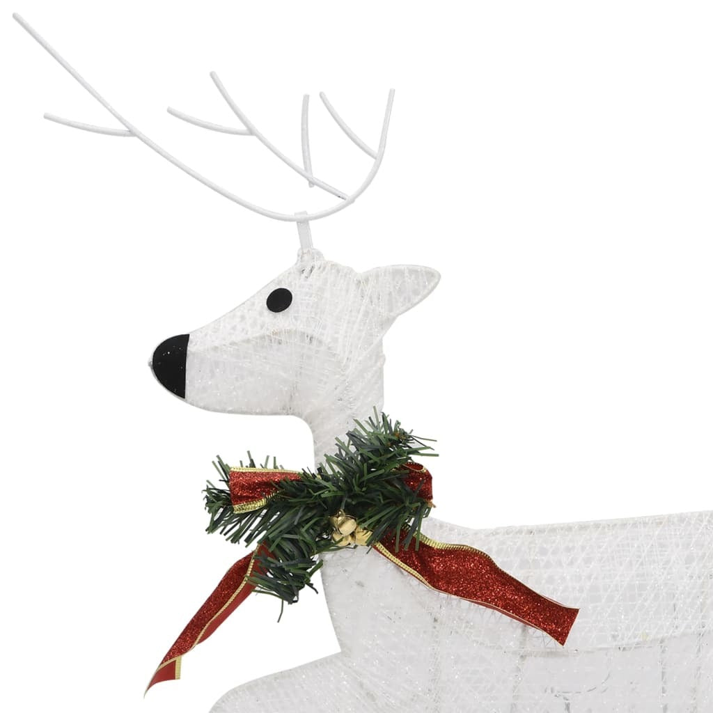 Christmas Reindeer Set of 4 White Mesh, metal Medium