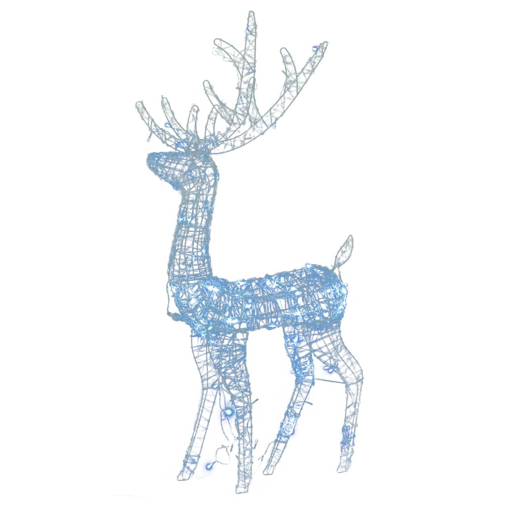 Reindeer Christmas Decoration Set of 3 Cool white Acrylic Large