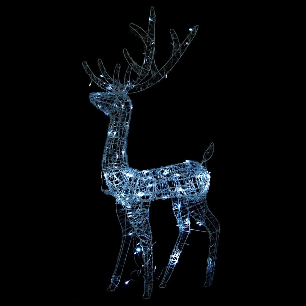 Reindeer Christmas Decoration Set of 3 Cool white Acrylic Large