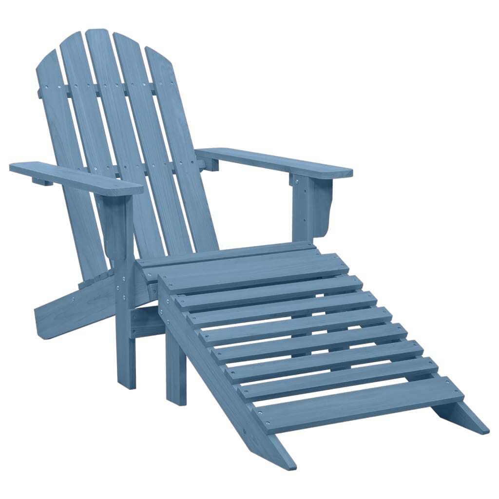 Garden Chair Blue Solid Fir Wood Standard Detachable