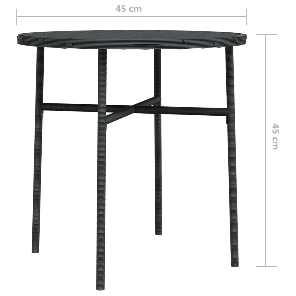 Tea Table Black PE rattan, powder-coated steel, PP board Medium
