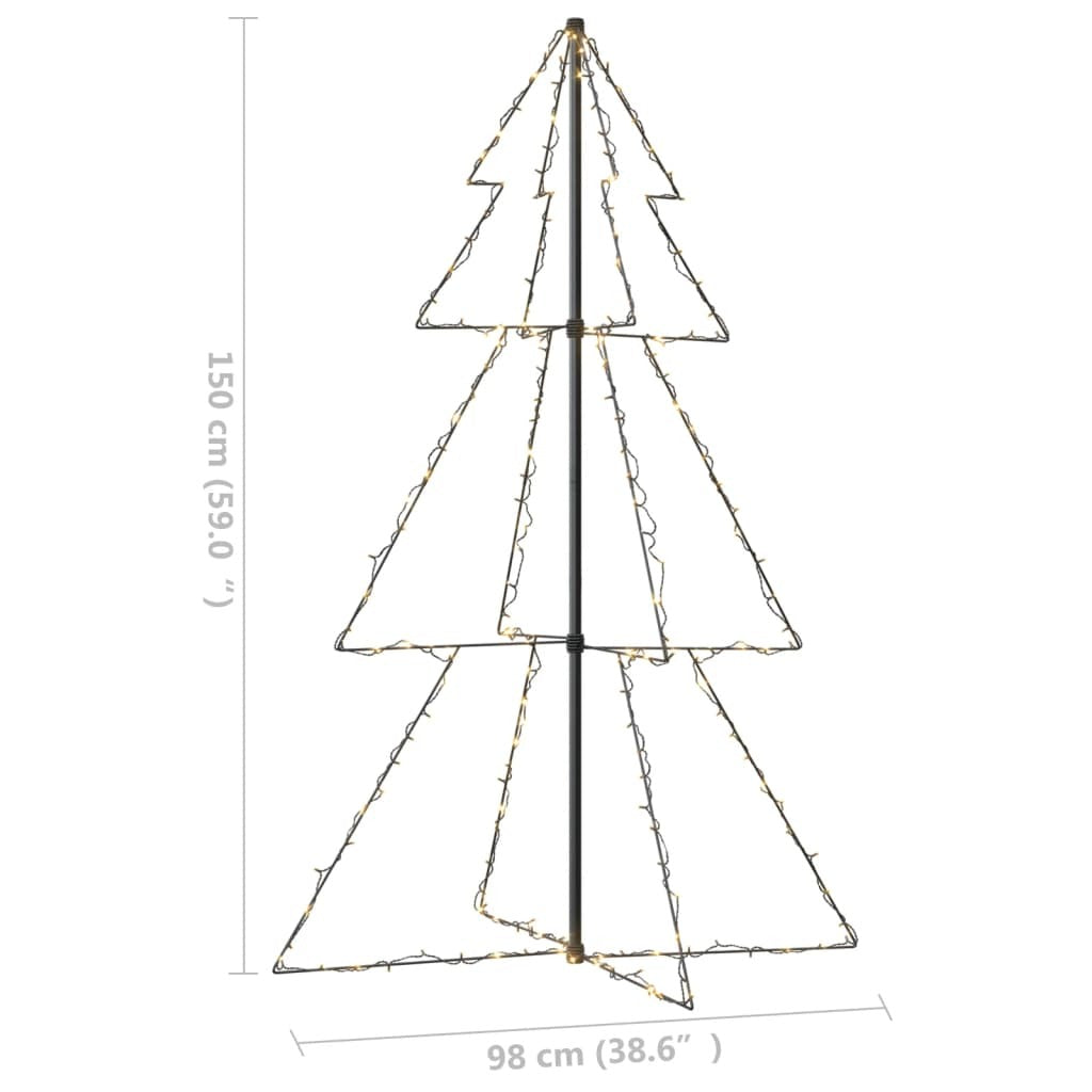 Christmas Cone Tree Warm white, Black Metal Medium