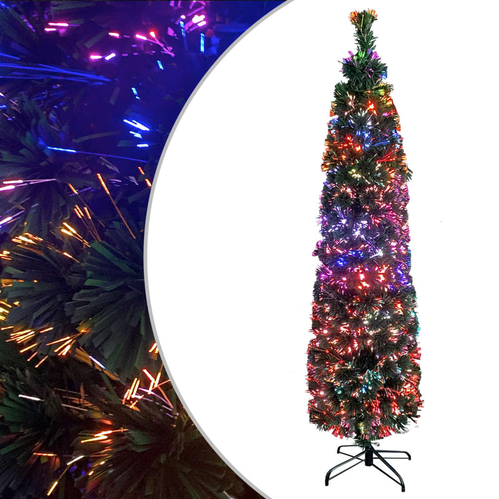 Christmas Tree Black and green Fiber optic, steel Slim