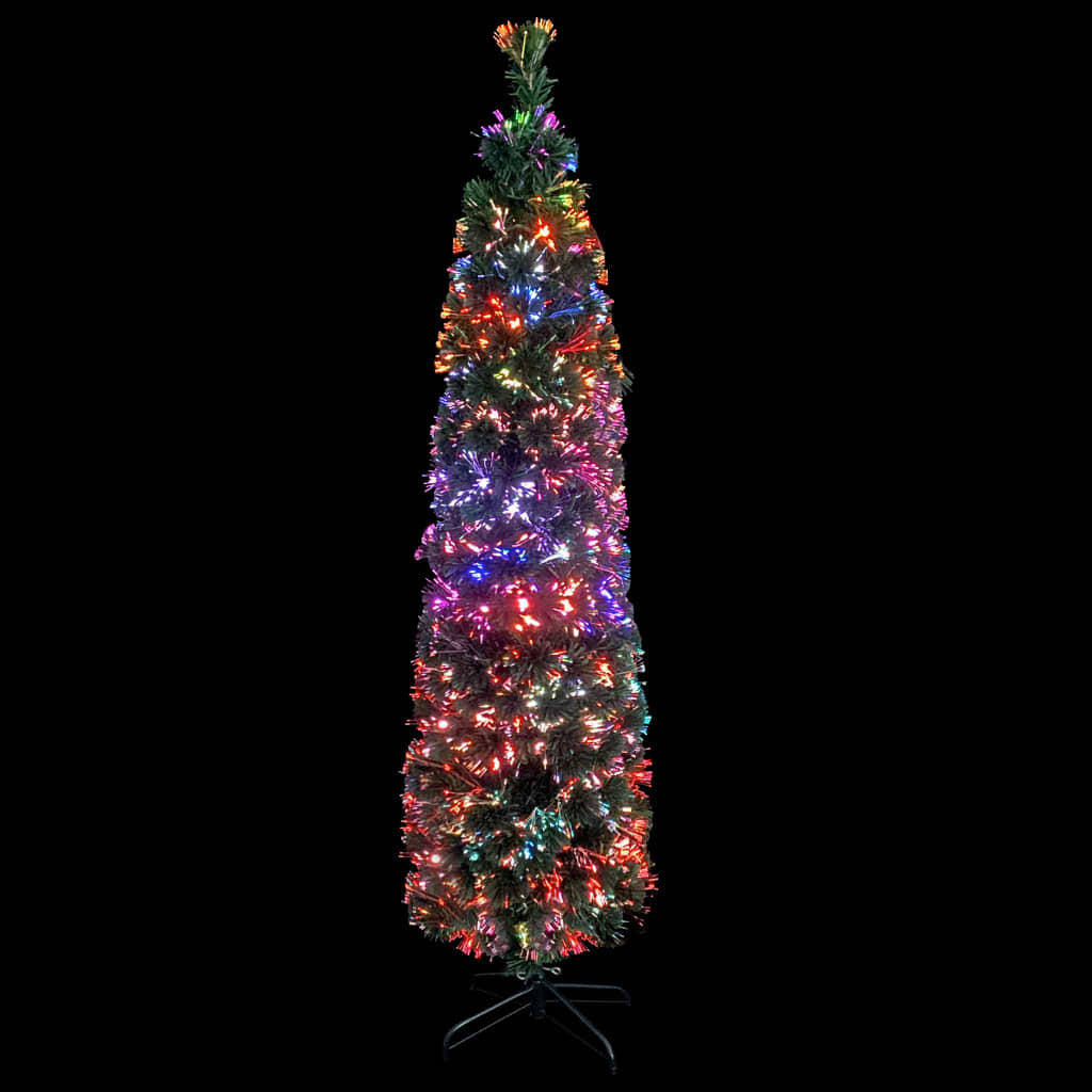 Christmas Tree Black and green Fiber optic, steel Slim