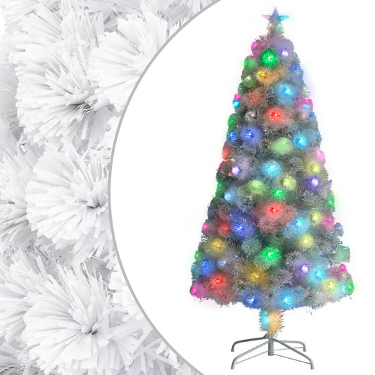 Artificial Christmas Tree White Fiber optic, PVC, Steel 4 ft