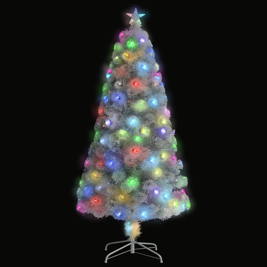 Artificial Christmas Tree White Fiber optic, PVC, Steel 4 ft